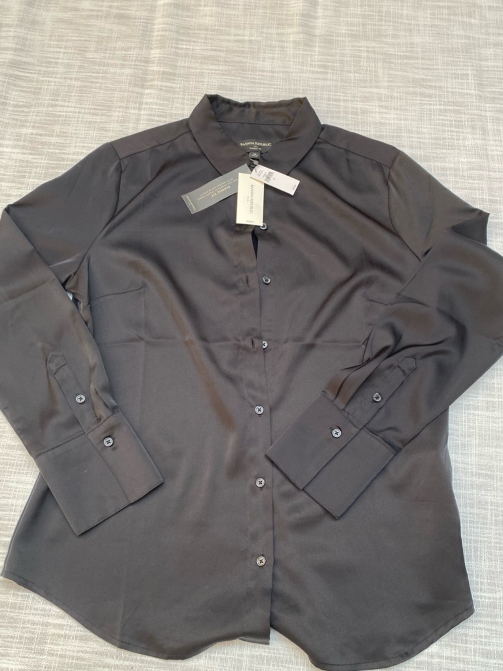 Banana Republic Black Long-Sleeve Button Shirt